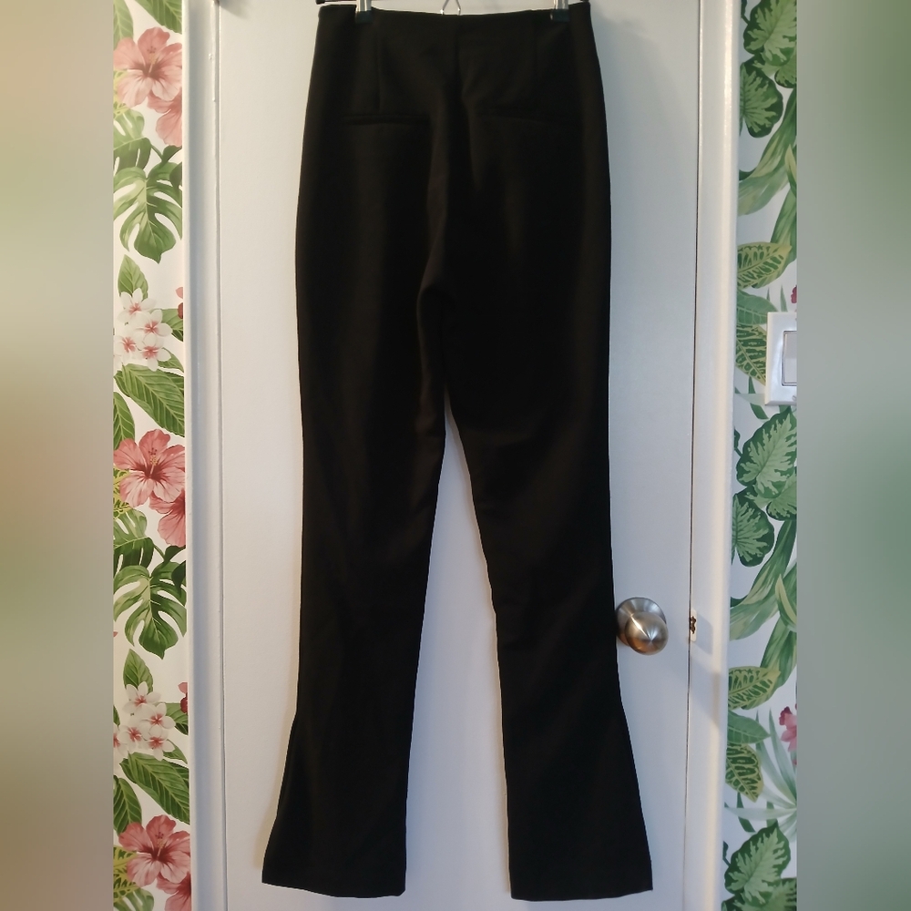ZARA High Rise Split Flare Leg Pants - Picture 4 of 7